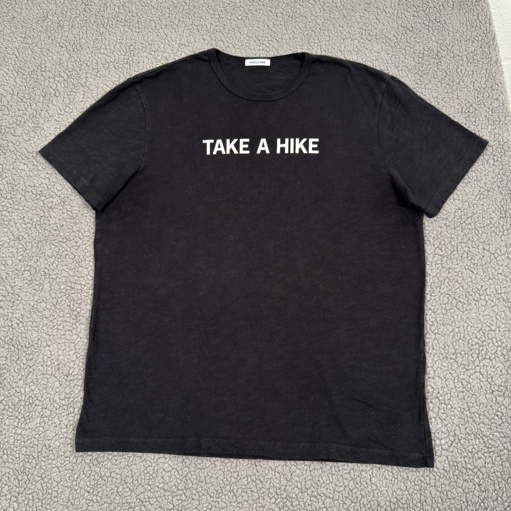 Hiro Clark Take A Hike Black Graphic T-Shirt Mens XL 100% Cotton Made in Canada